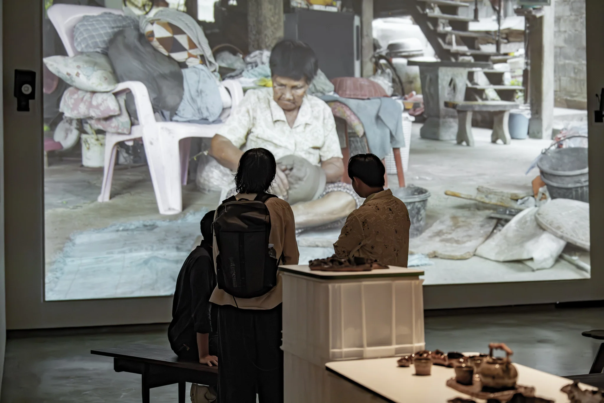 Installation view of Living in an Elastic Time, 2026, at the Jim Thompson Art Center, Gallery 2. Photo credit: Marisa Srijanpleang.