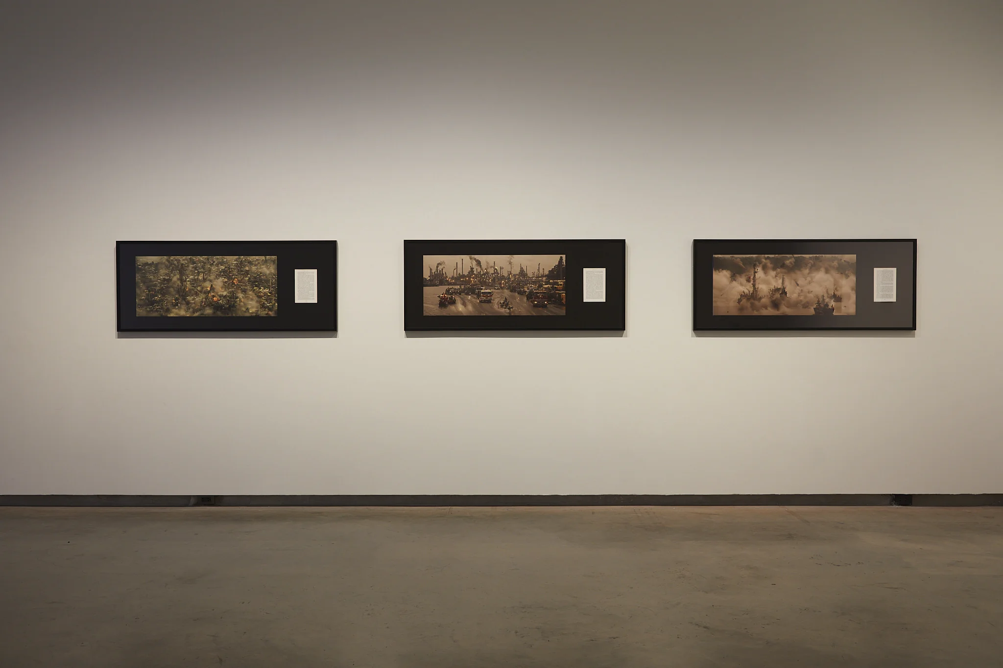 Ho rui an, Fuelling Apocalypse,, 2024. Digital prints on paper , 150 x 60 cm (each). . Photo: Thakueng Withusuwan. Courtesy of the Jim Thompson Art Center and the James H.W. Thompson Foundation © Jim Thompson Art Center